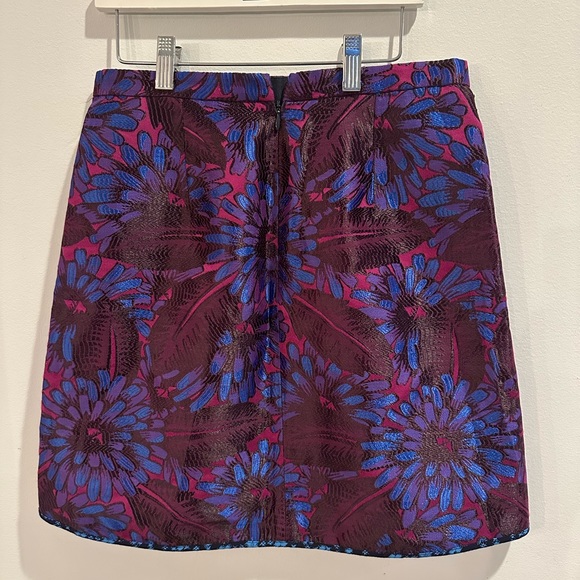 J. Crew Midnight Purple Floral Jacquard Skirt size 0 - Picture 2 of 7